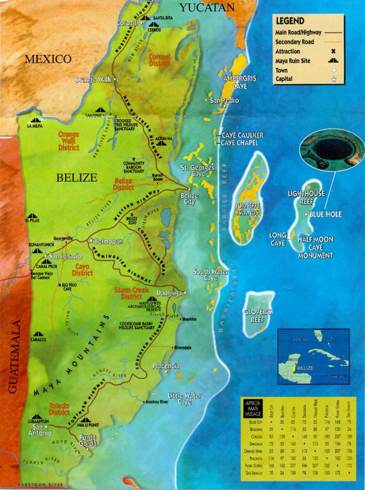 Belize magofu ramani