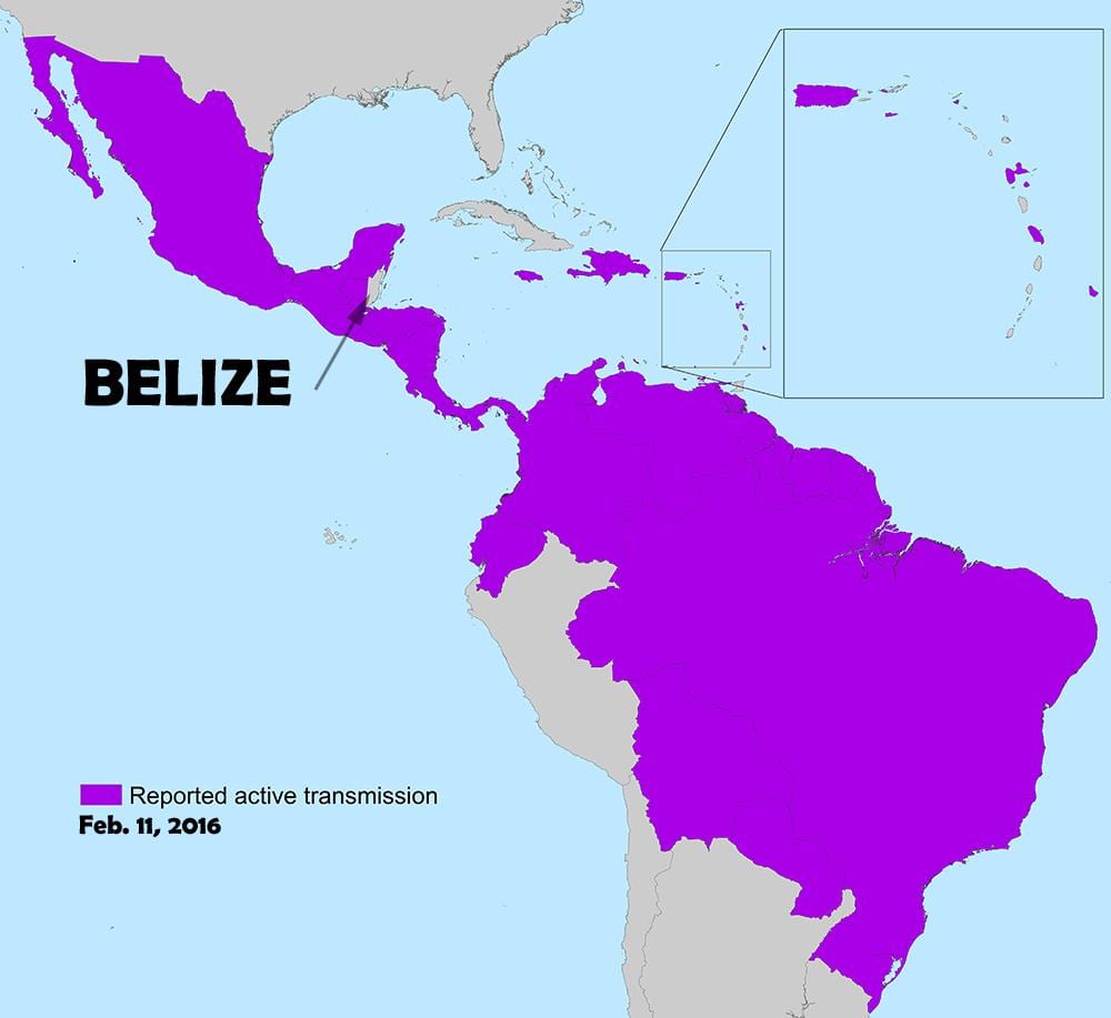 Ramani ya Belize zika