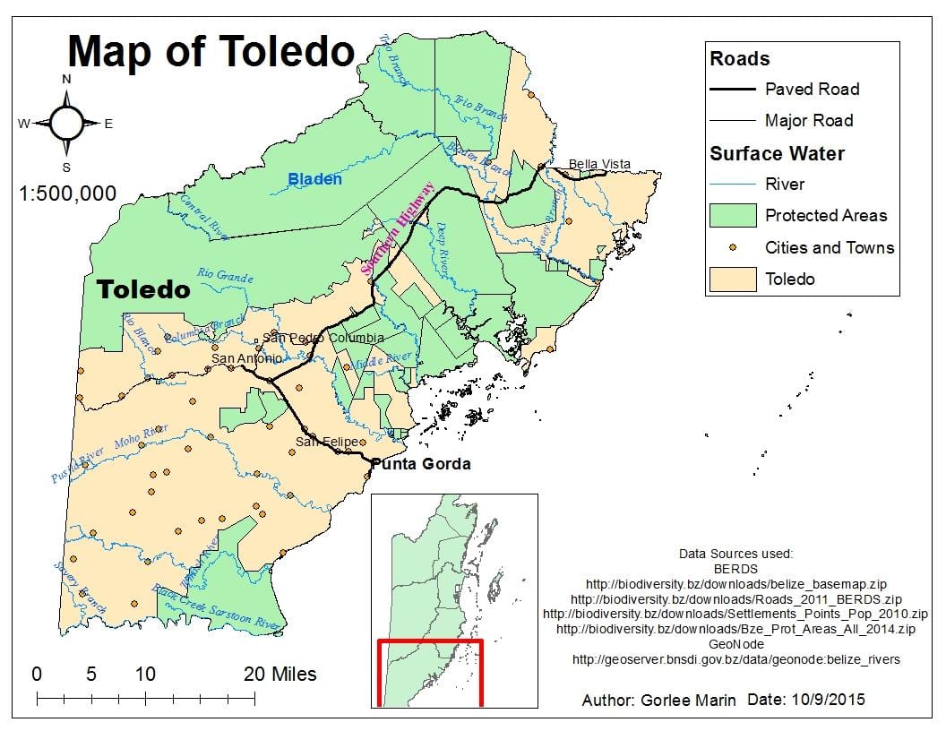 ramani ya toledo wilaya ya Belize