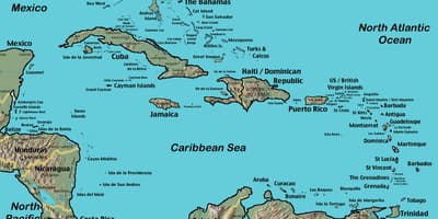 Ramani ya Belize caribbean