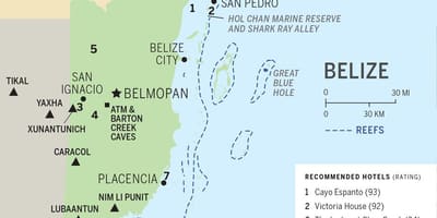 Ramani ya Belize fukwe