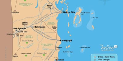 Ramani ya Belize mapumziko