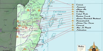 Ramani ya Belize piramidi