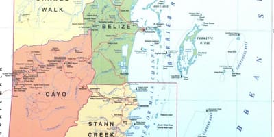 Ramani ya wilaya ya Belize